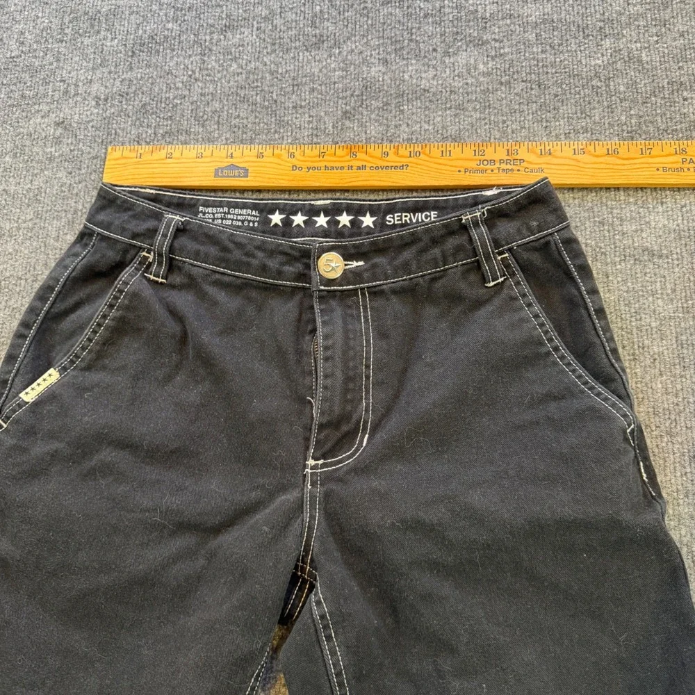Five Star General Jerry Leigh Mens Black Denim Shorts Contrast Stitch Raw Hem 30